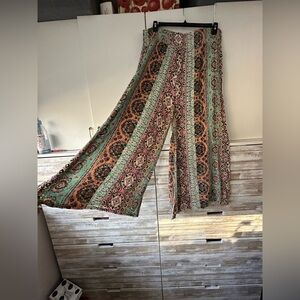 Vibrant Patterned Wide-Leg Pants